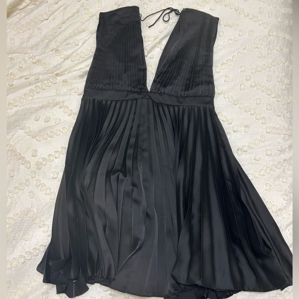 Abercrombie and Finch Plunge Pleated Mini Dress
